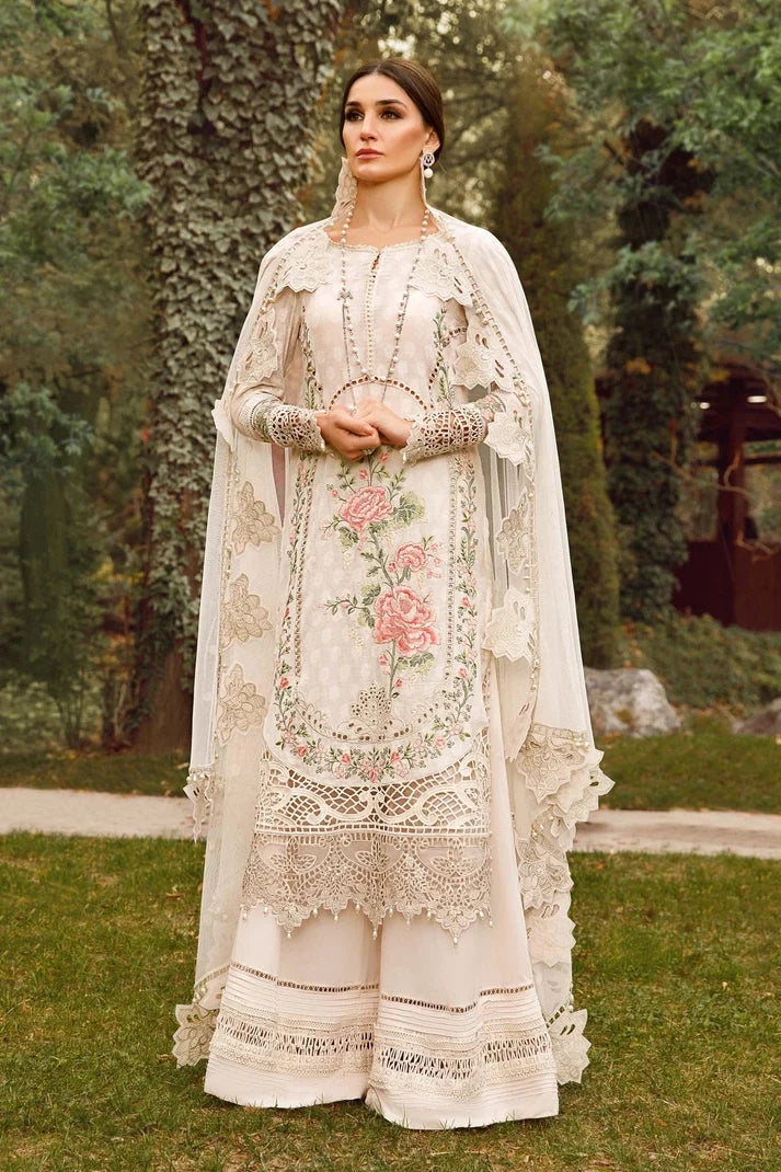 Maria.B Dhanak Embroidered 3 Piece Unstitched - HS - 0136