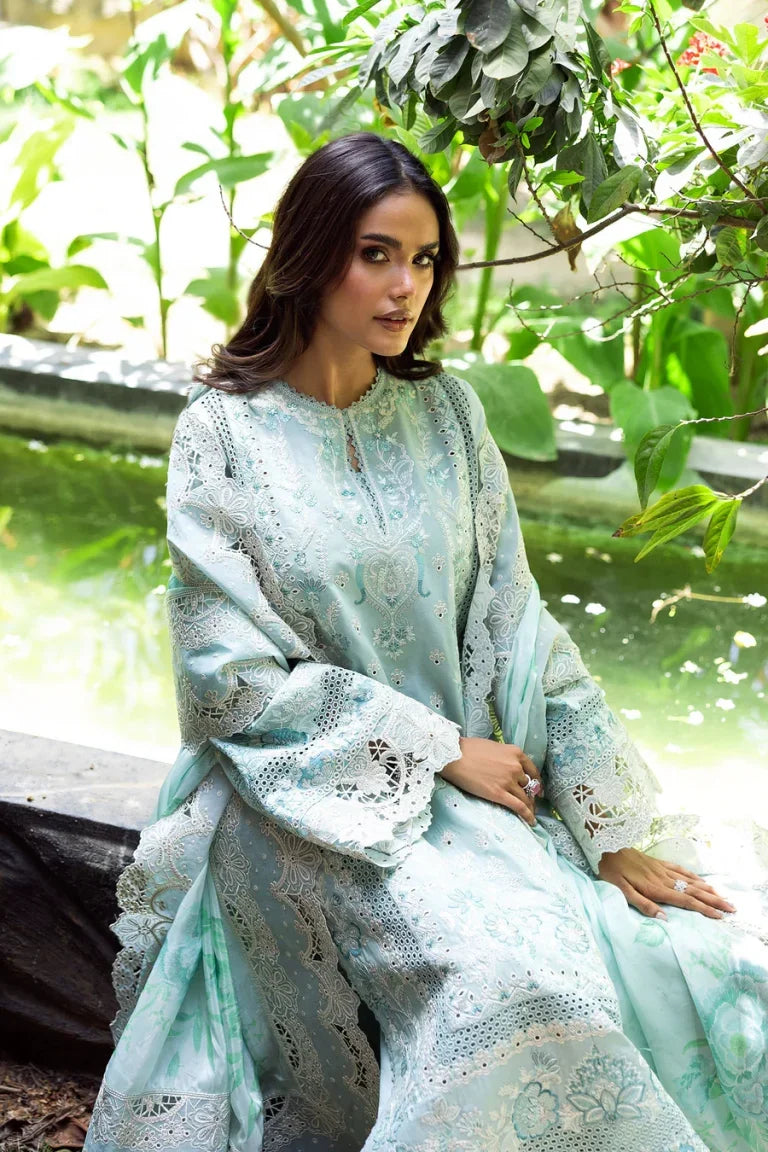 Golnar - Luxury Dhanak 3PC Chikenkari Heavy Embroidered Suit - HS - 0118