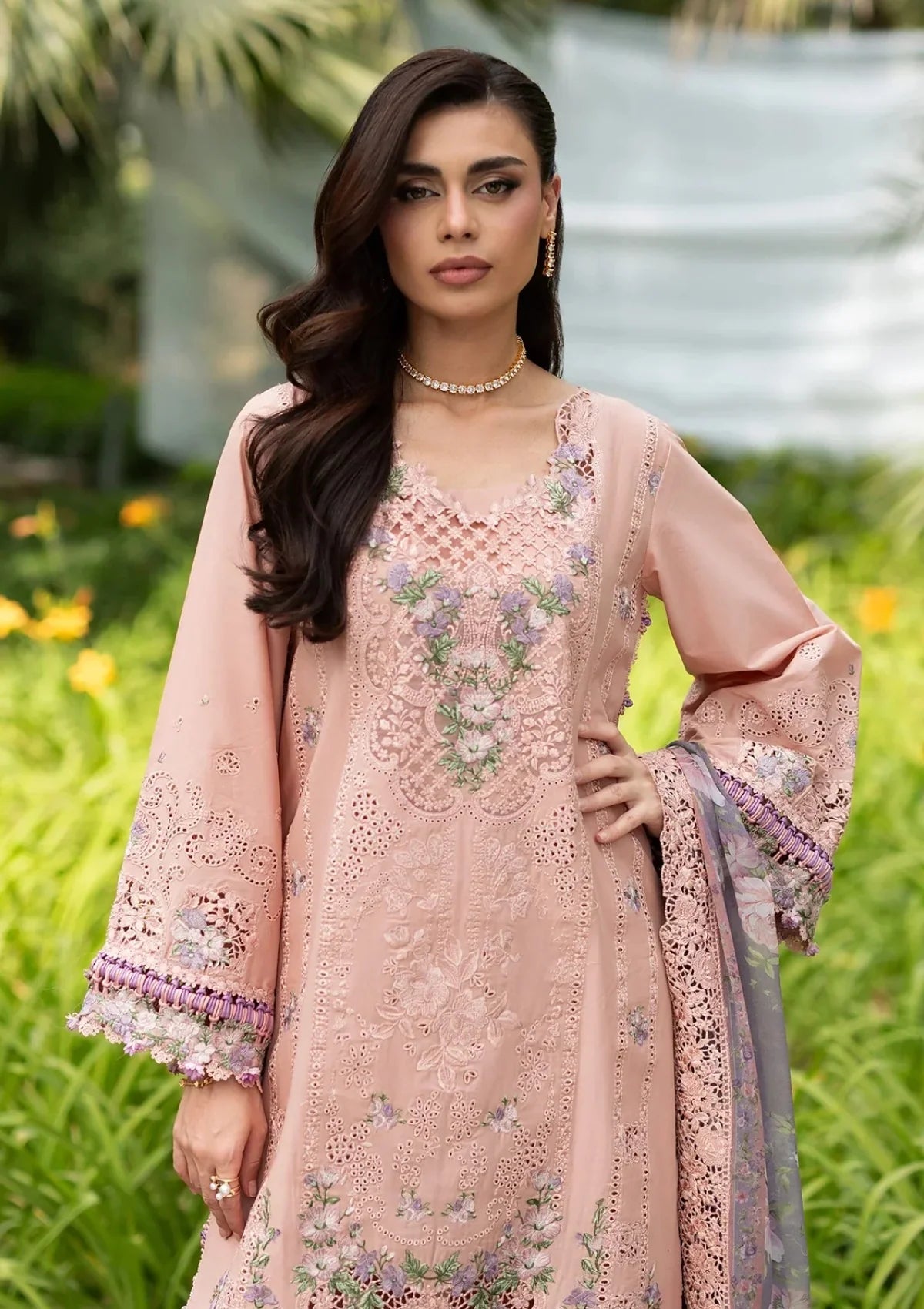 Lawn - Elaf Premium - Luxury BLUSHING ROSE - HS - 0110