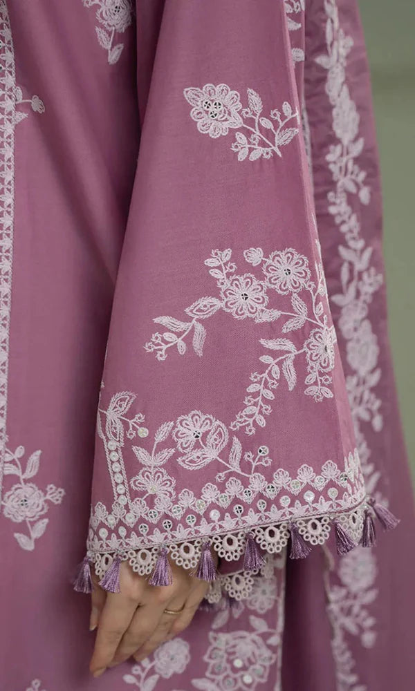 Cross Stich -3PC (Unstitched) Embroidered Dhanak Suit - HS - 097