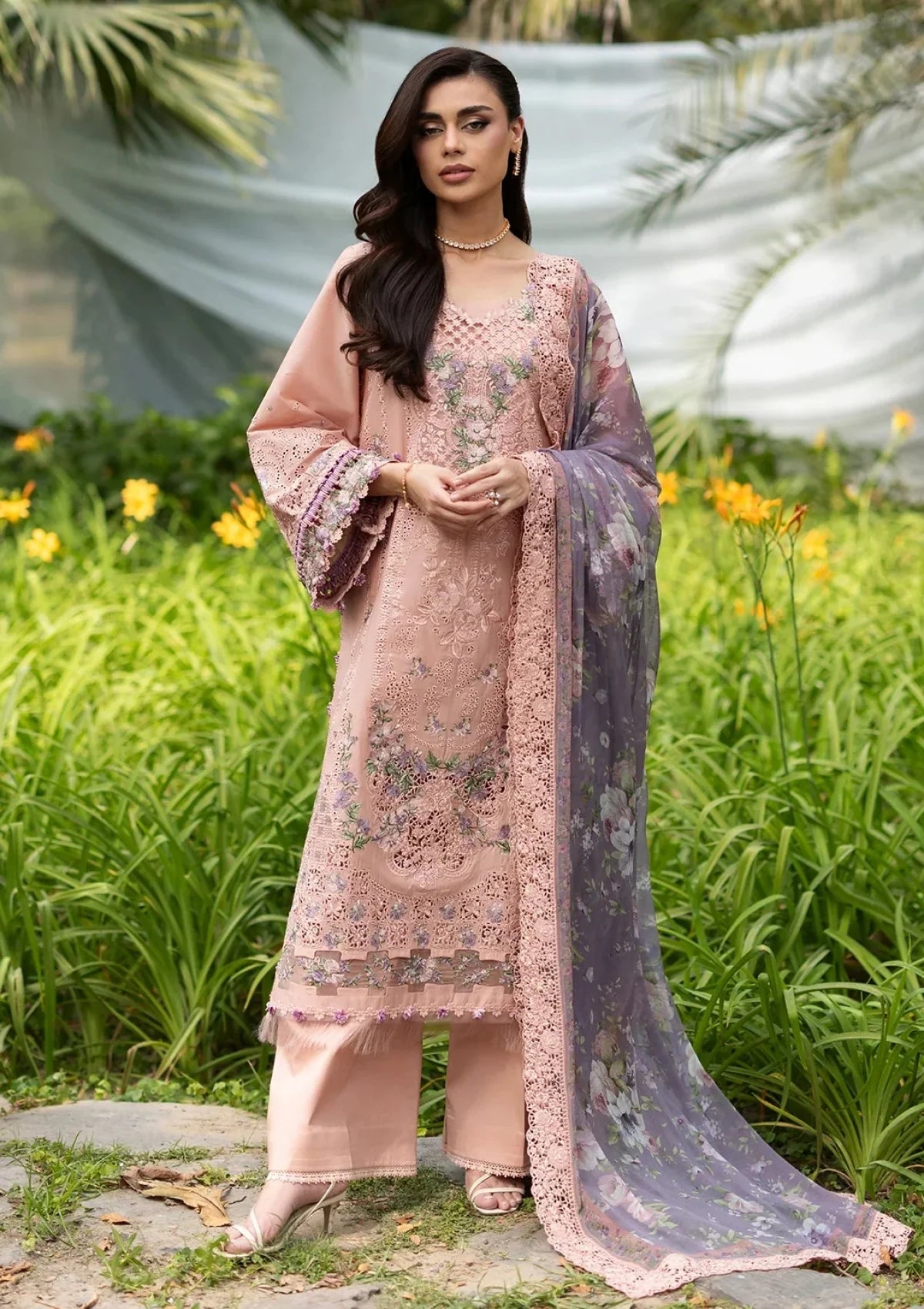 Lawn - Elaf Premium - Luxury BLUSHING ROSE - HS - 0110
