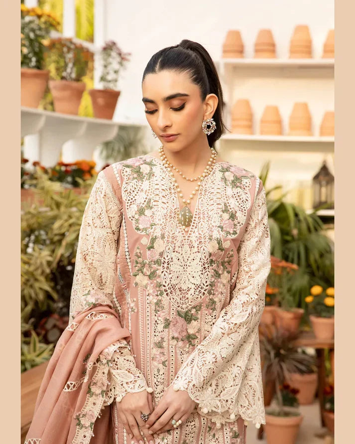Embroidered Dhanak Unstitched 3PC Set - HS - 095