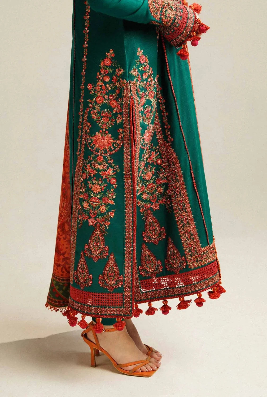 Hussain Rehar - Luxury Dhanak Embroidered Unstitched 3 Piece - Marjaan - HS - 0102