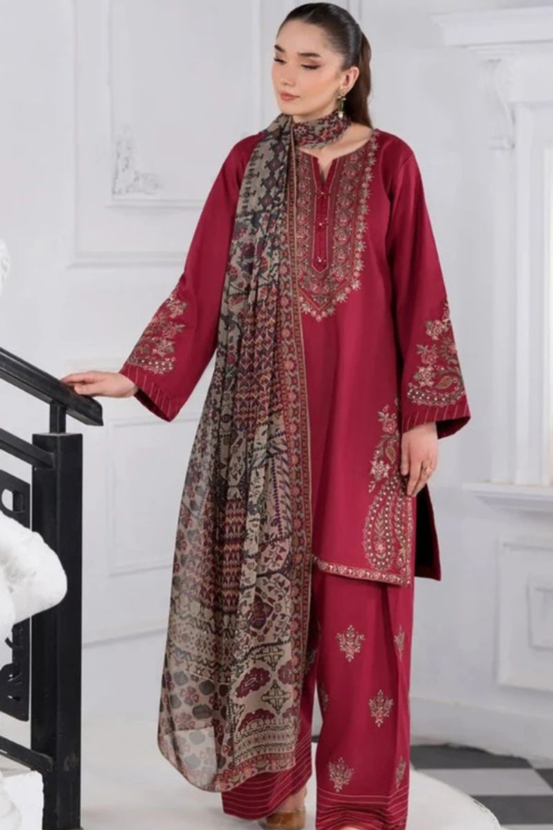 ABIRA – 3 Piece Embroidered Lawn Suit – HS – 075
