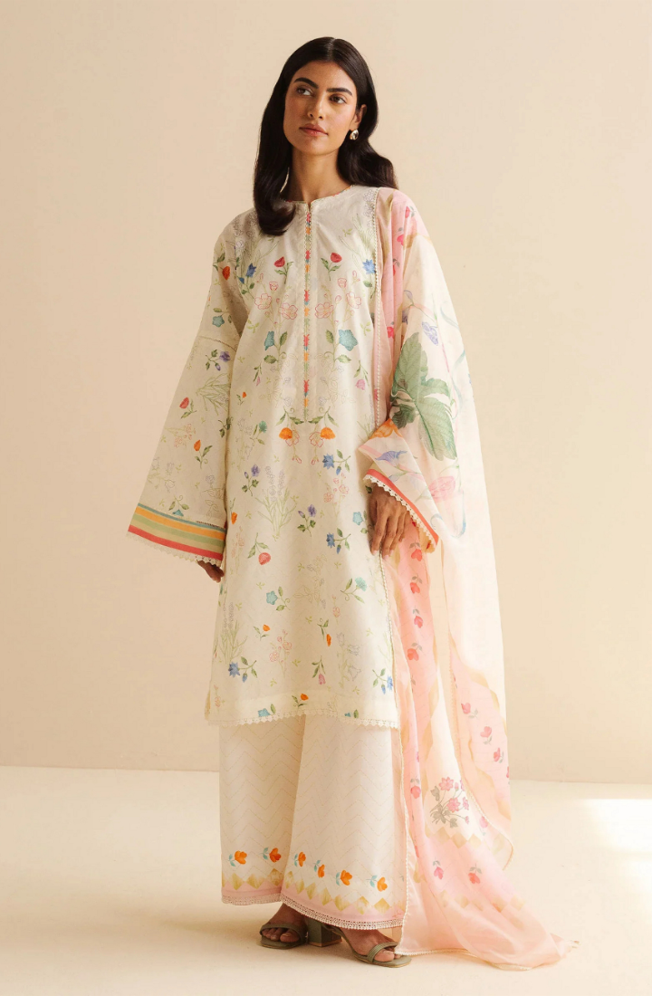 COCO BY Zarasha Jahan - 3PC Lawn Digital Printed Suit - USME-013022