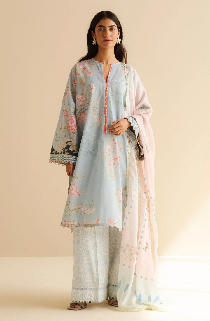COCO BY Zarasha Jahan - 3PC Lawn Digital Printed Suit - USME-013024