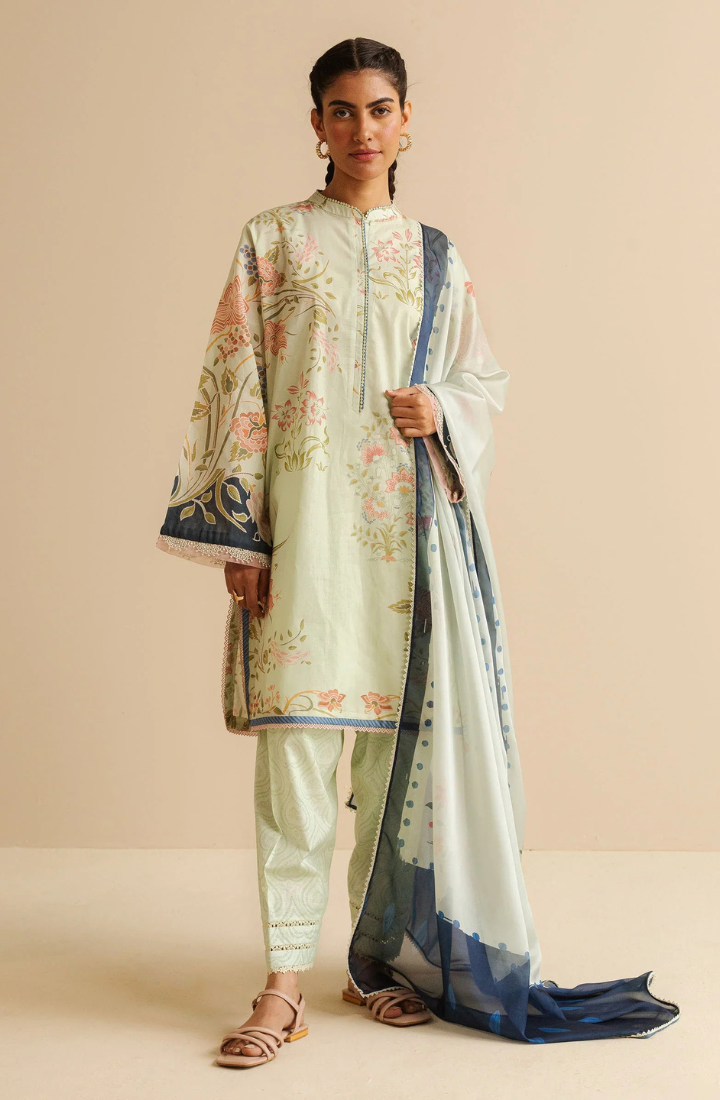 COCO BY Zarasha Jahan - 3PC Lawn Digital Printed Suit - USME-013025