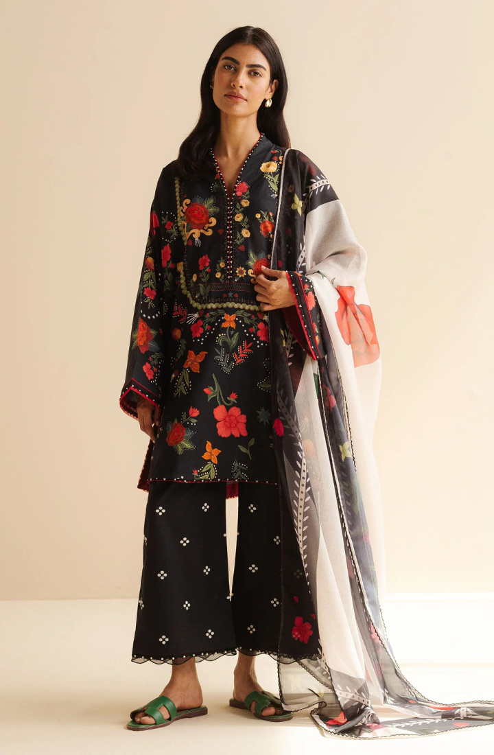 COCO BY Zarasha Jahan - 3PC Lawn Digital Printed Suit - USME-013026
