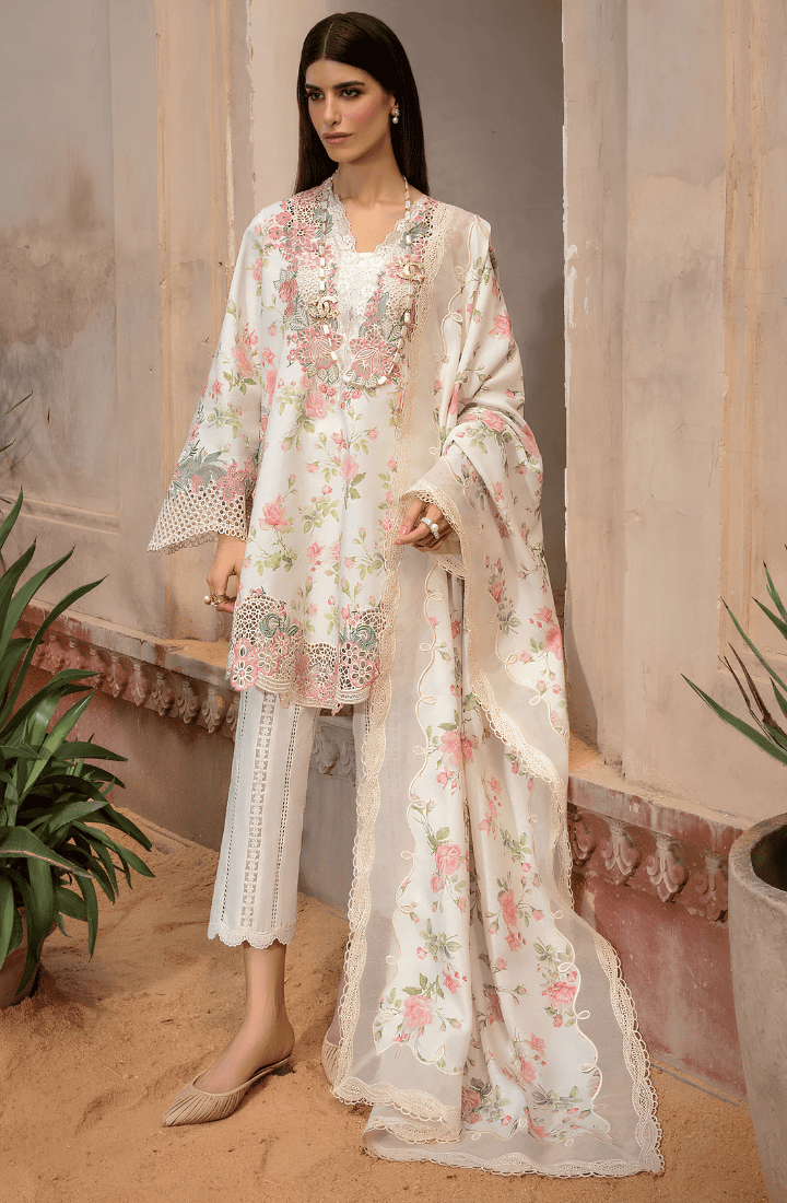 CRIMSON - 3PC Luxury Lawn Embroidered Suit - USME-017088