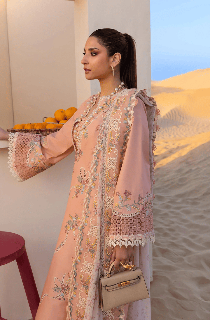 CRIMSON - 3PC Luxury Lawn Embroidered Suit - HS-018001