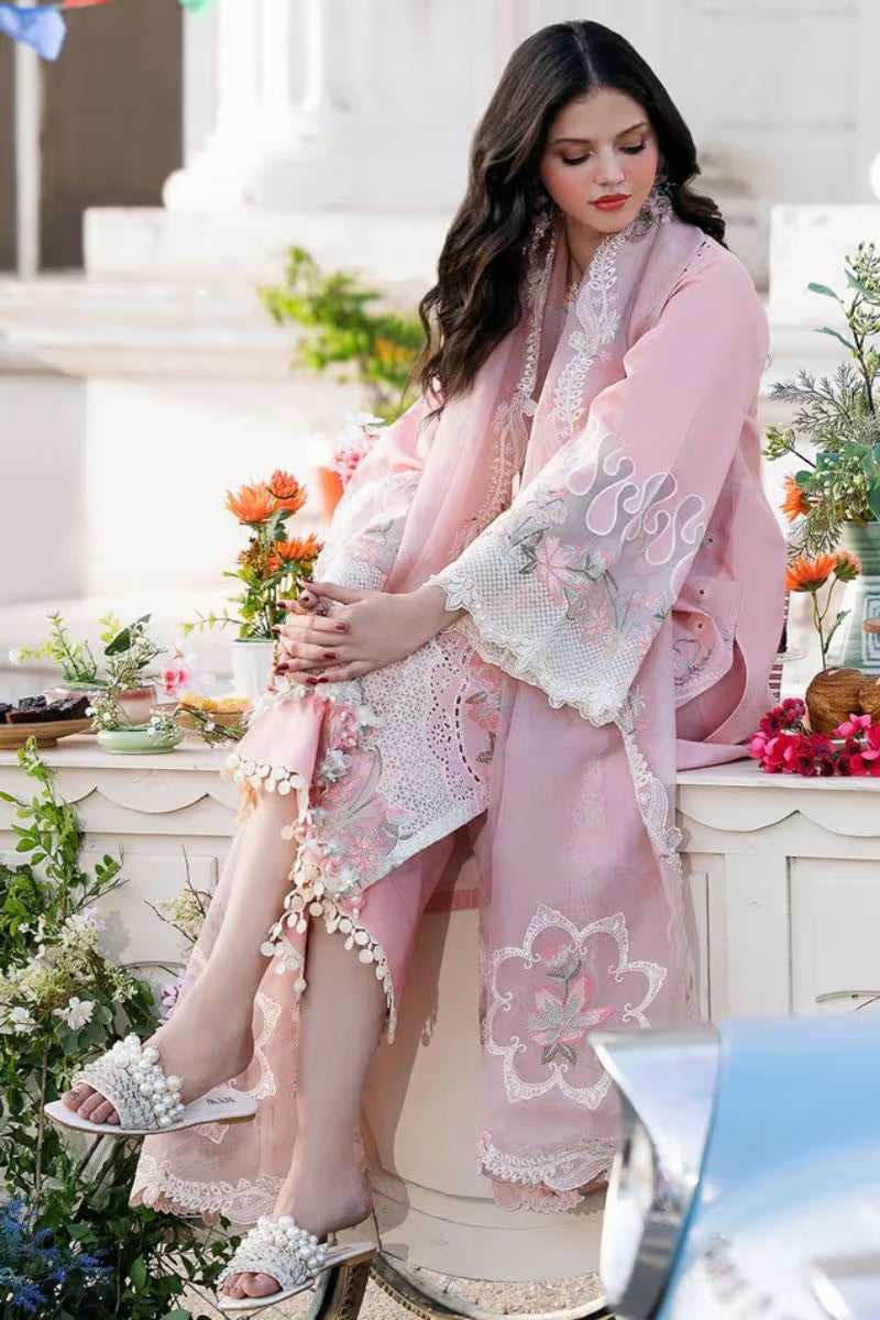 Clara - Bin Ilyas Embroidered Lawn Suit Unstitched 3 Piece - HS - 086