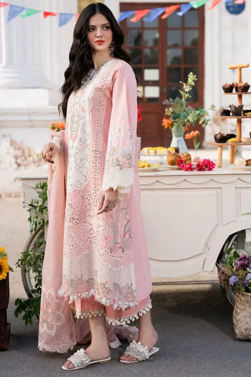 Clara - Bin Ilyas Embroidered Lawn Suit Unstitched 3 Piece - HS - 086