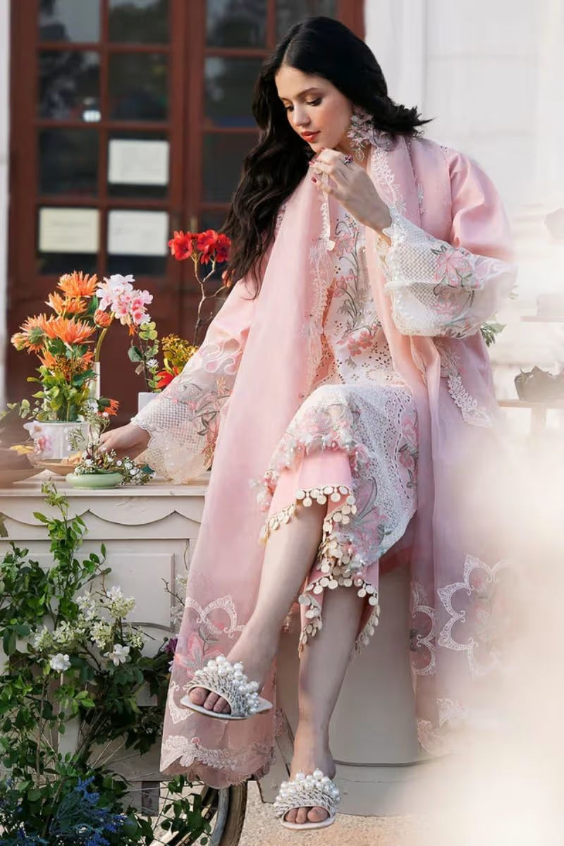 Clara - Bin Ilyas Embroidered Lawn Suit Unstitched 3 Piece - HS - 086