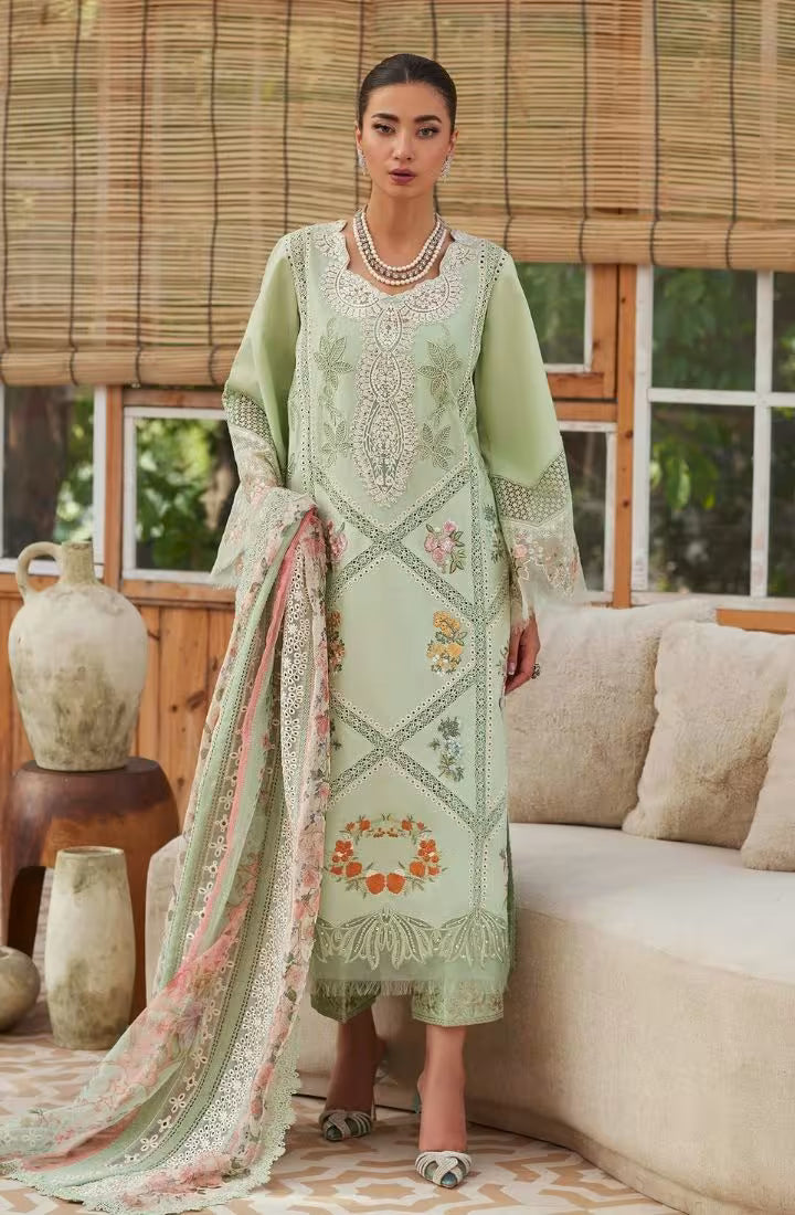 Crimson - 3PC Luxury Lawn Embroidered Suit - HS - 087