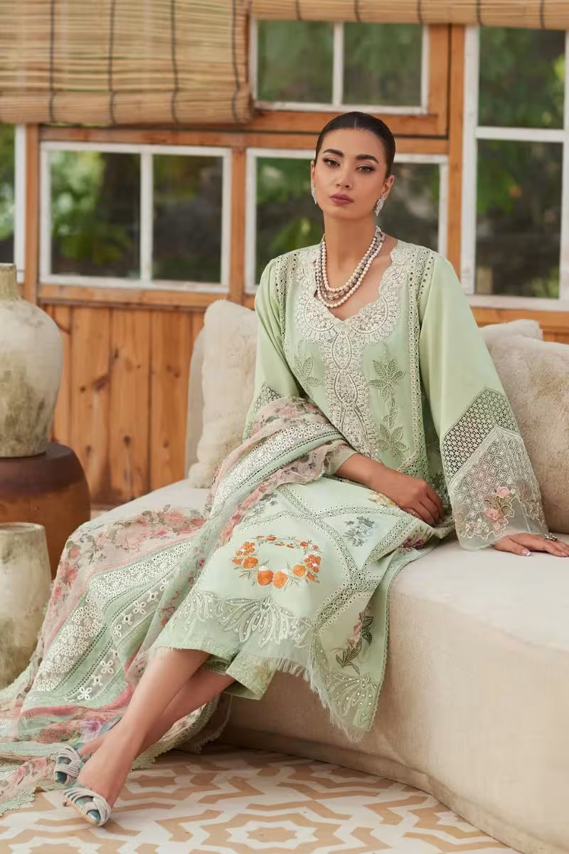 Crimson - 3PC Luxury Lawn Embroidered Suit - HS - 087