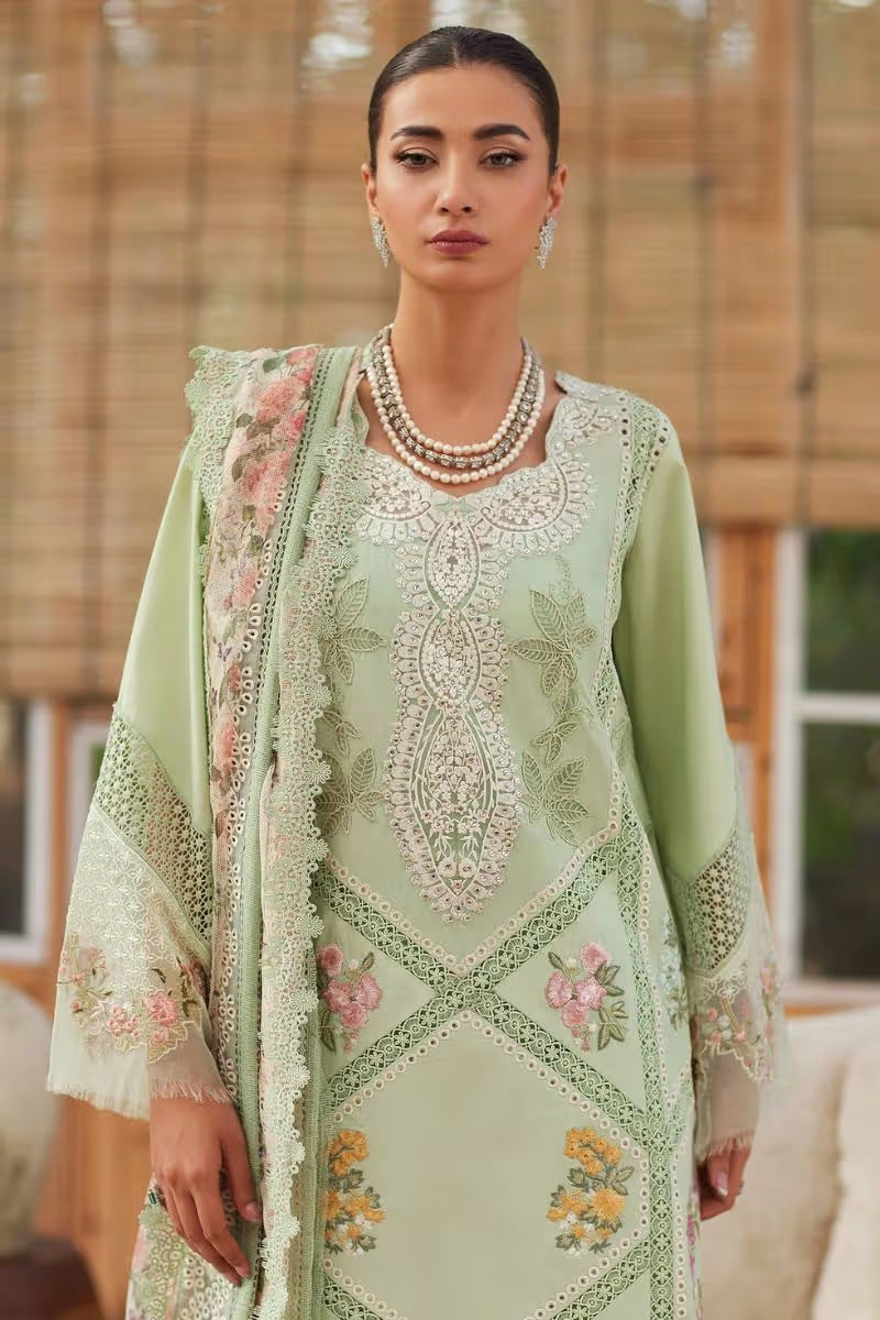 Crimson - 3PC Luxury Lawn Embroidered Suit - HS - 087
