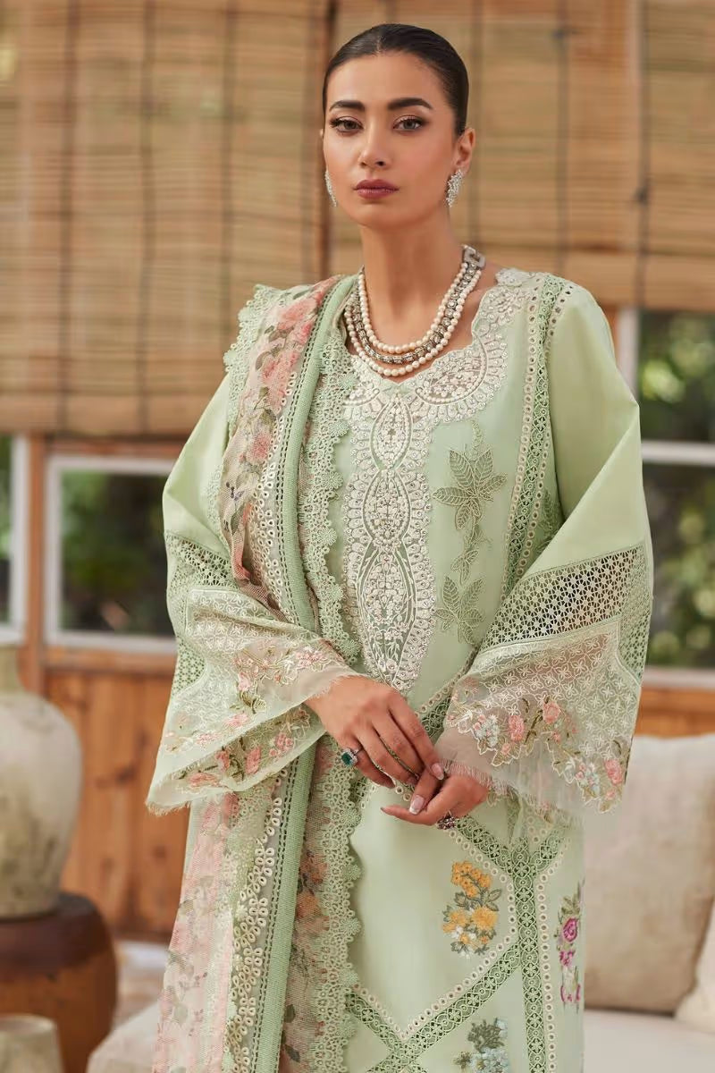 Crimson - 3PC Luxury Lawn Embroidered Suit - HS - 087