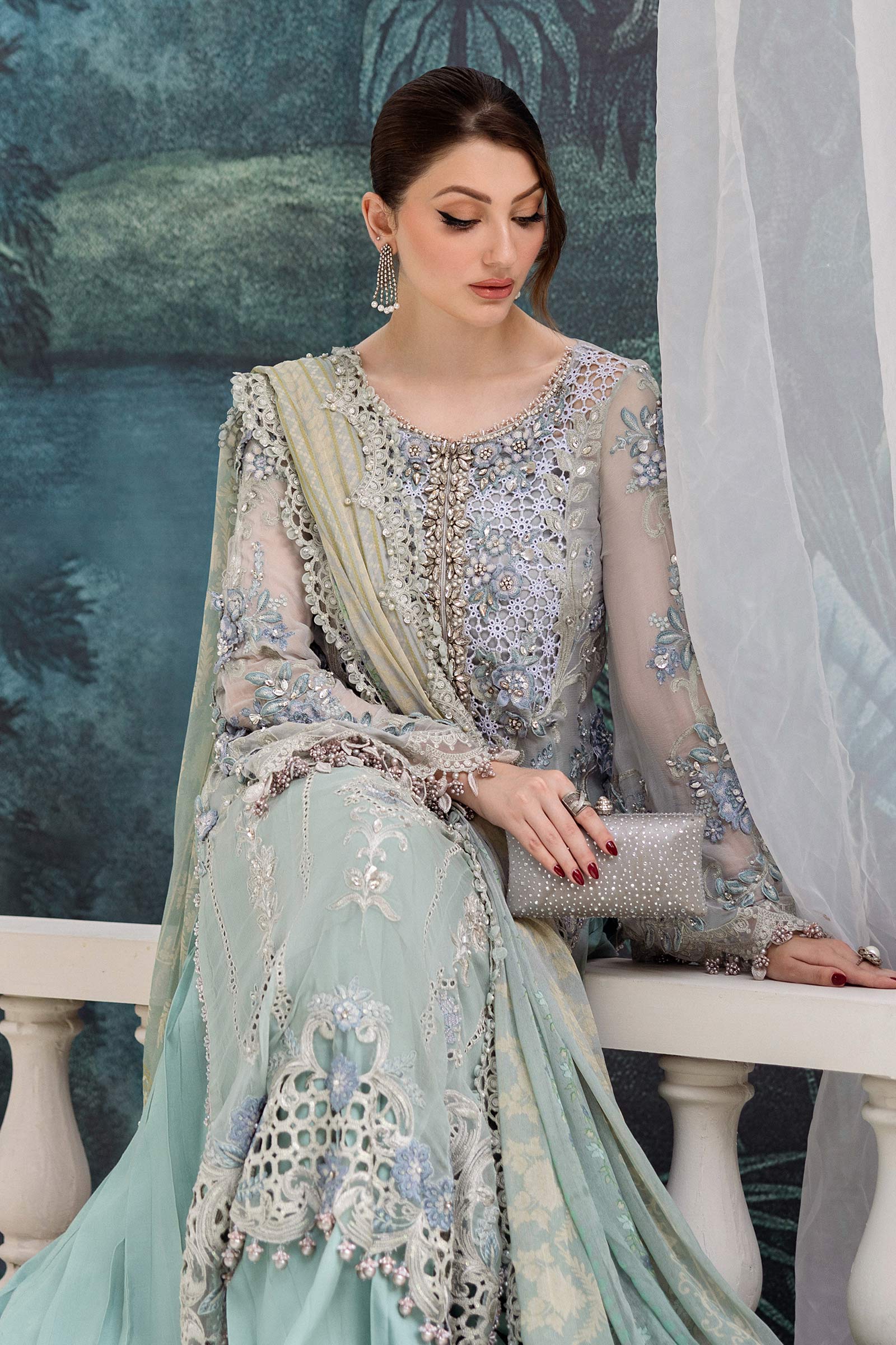 Maria B | Embroidered Shirt Embroidered Viscose - HS - 0126