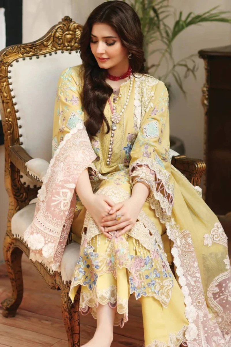 DANDELION – 3 Piece Embroidered Lawn – HS – 056