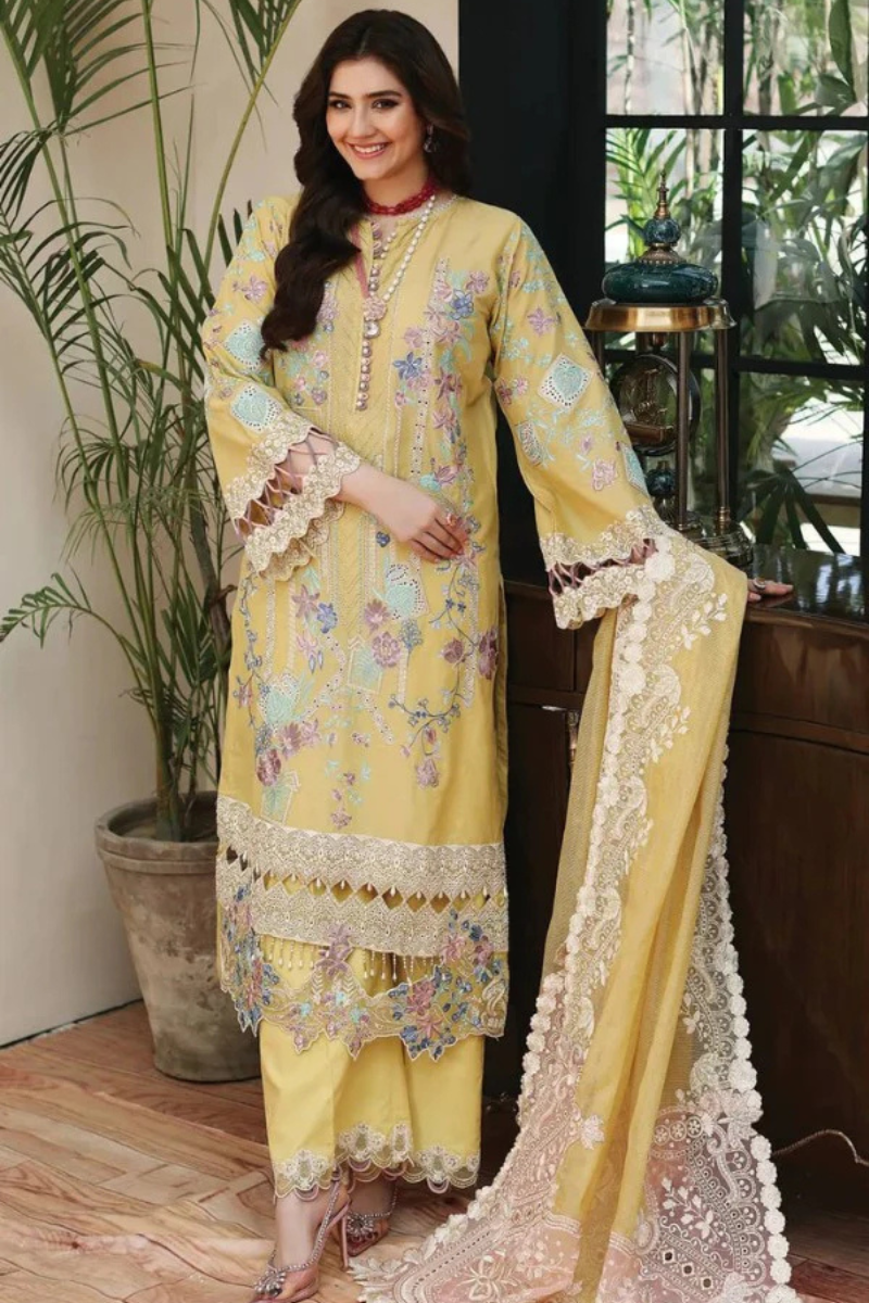 DANDELION – 3 Piece Embroidered Lawn – HS – 056