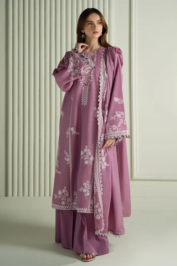 Cross Stitch - Unstitched Embroidered Dhanak – 3 PC - HS - 0116