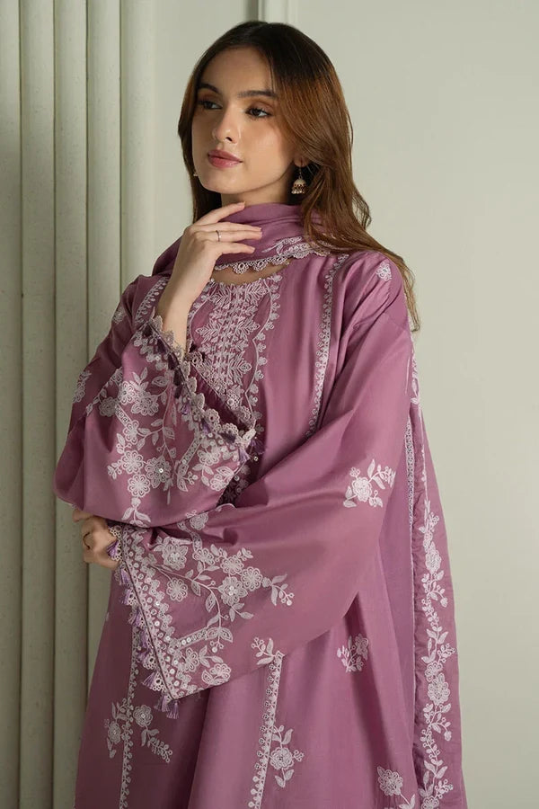 Cross Stitch - Unstitched Embroidered Dhanak – 3 PC - HS - 0116