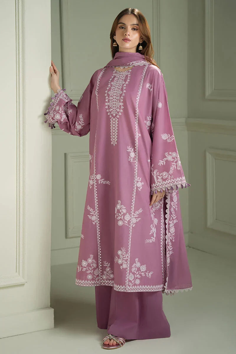 Cross Stitch - Unstitched Embroidered Dhanak – 3 PC - HS - 0116