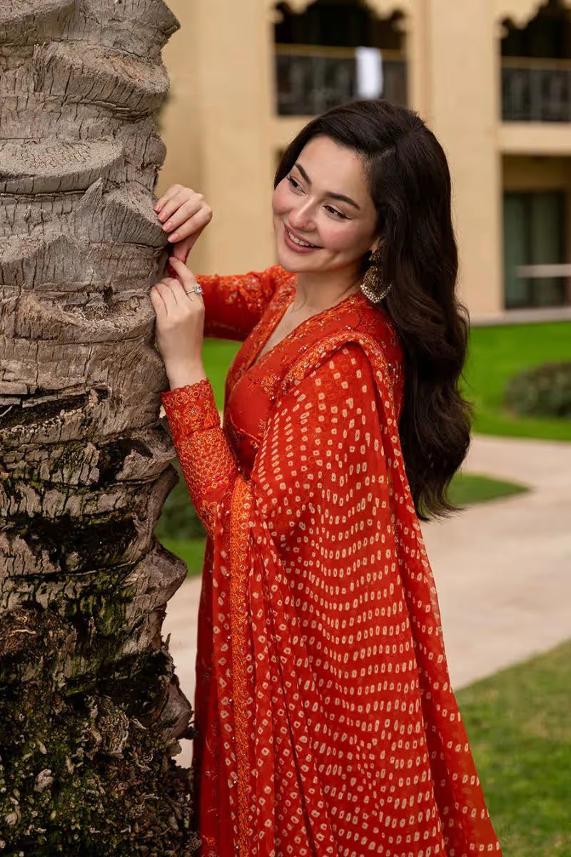 Denisa - Faiza Saqlain 3 Pc Luxury Lawn Embroidered Chunri Duppatta - HS - 083