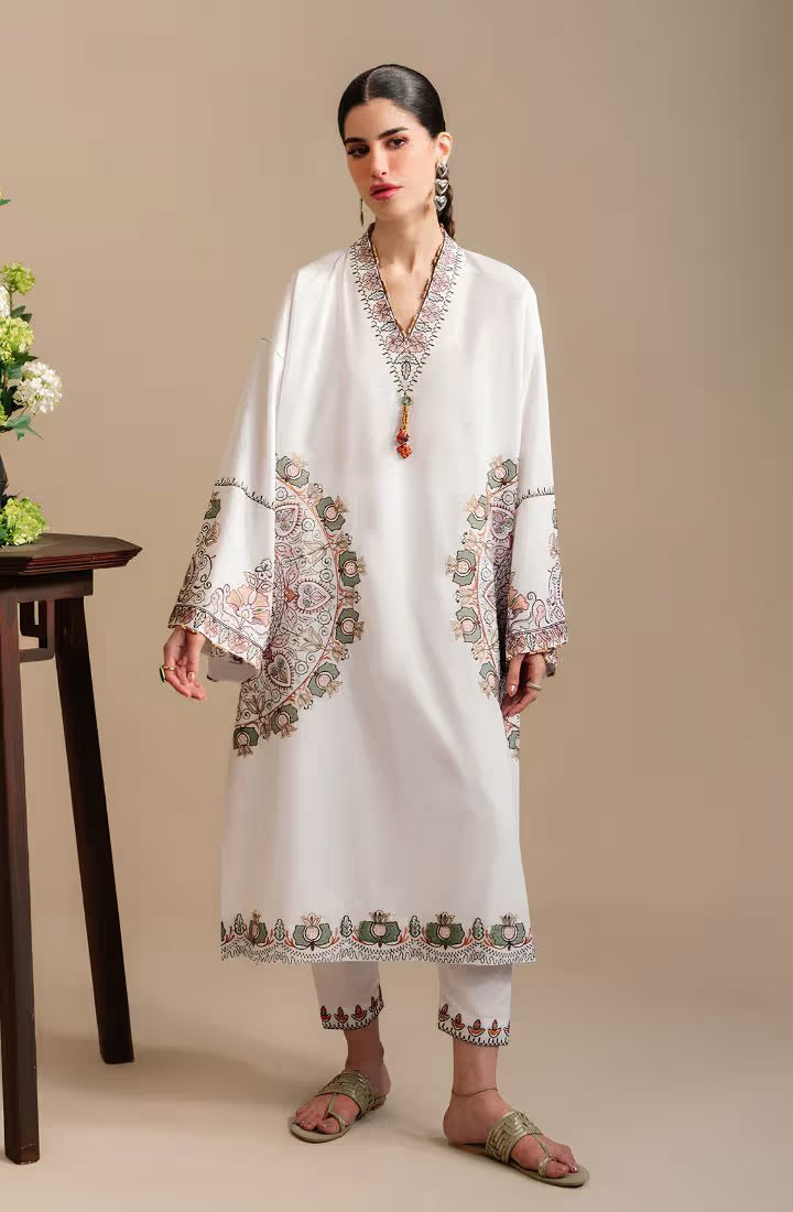 EIRA ELAN - 2PC Luxury Lawn Embroidered Suit - HS -076