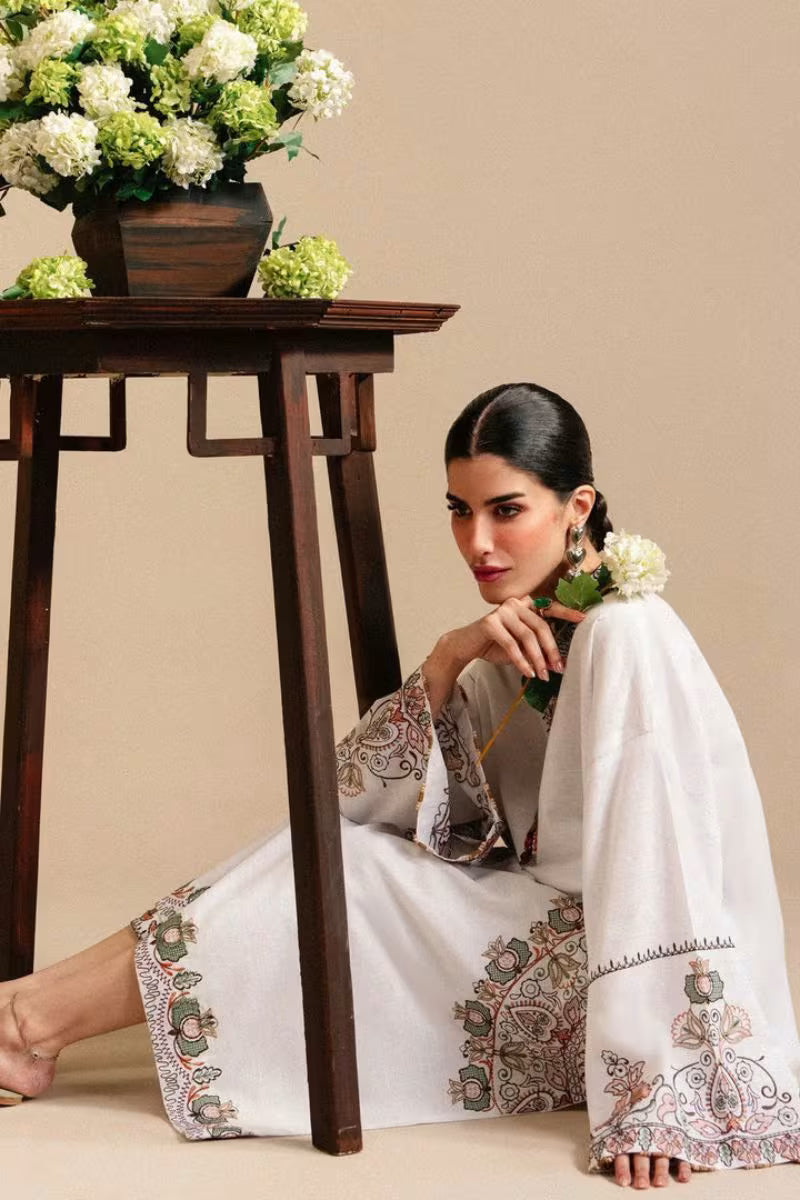 EIRA ELAN - 2PC Luxury Lawn Embroidered Suit - HS -076