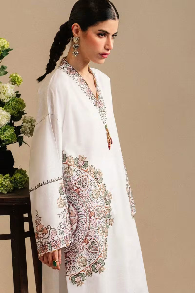 EIRA ELAN - 2PC Luxury Lawn Embroidered Suit - HS -076