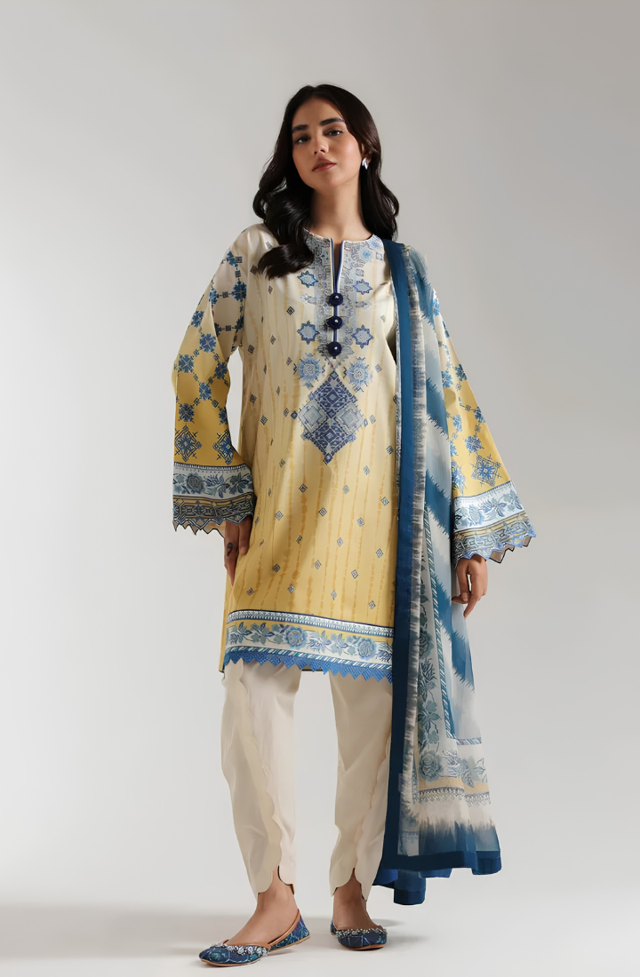Ethnic - 3PC Lawn Digital Printed Suit - USME-012073