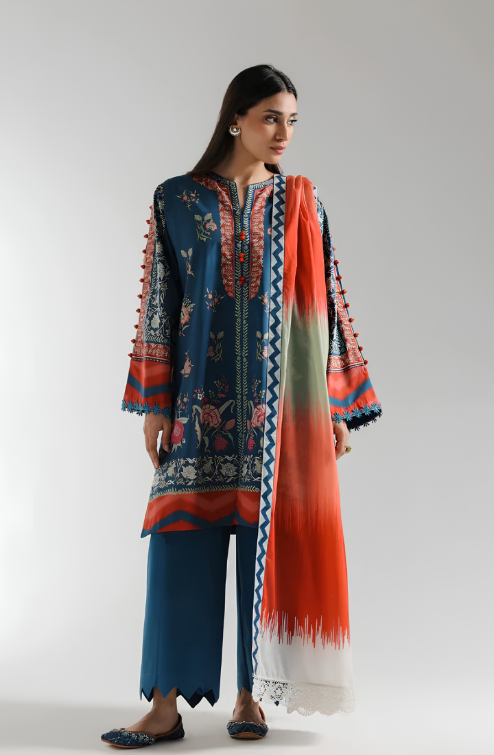 Ethnic - 3PC Lawn Digital Printed Suit - USME-012074