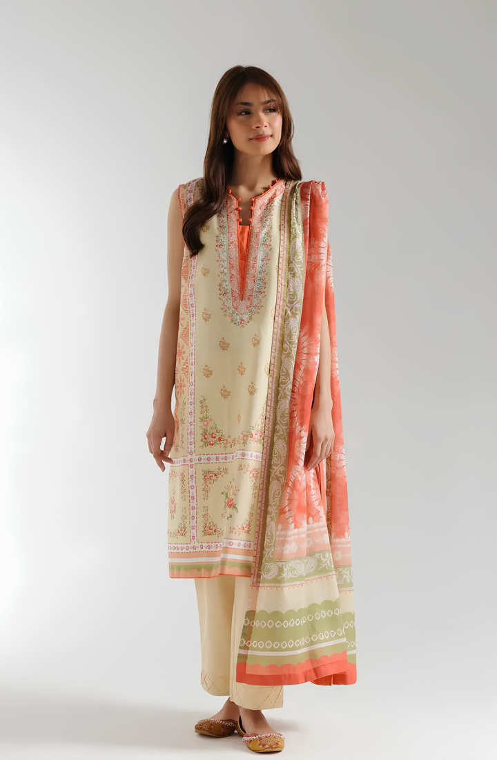 Ethnic - 3PC Lawn Digital Printed Suit - USME-012075