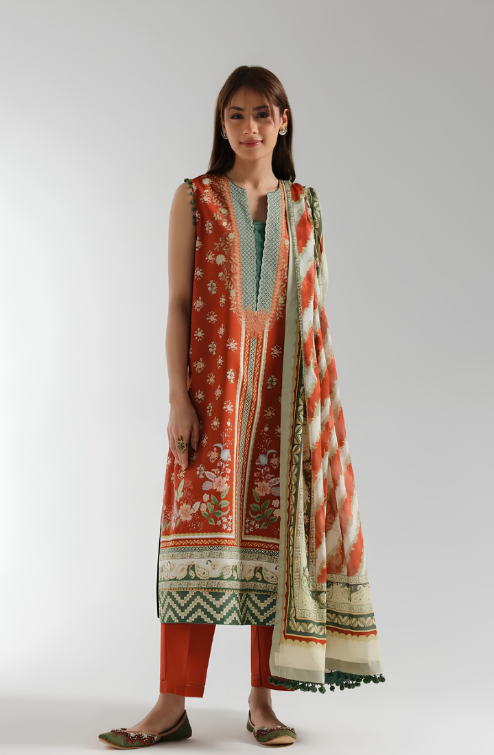 Ethnic - 3PC Lawn Digital Printed Suit - USME-012076
