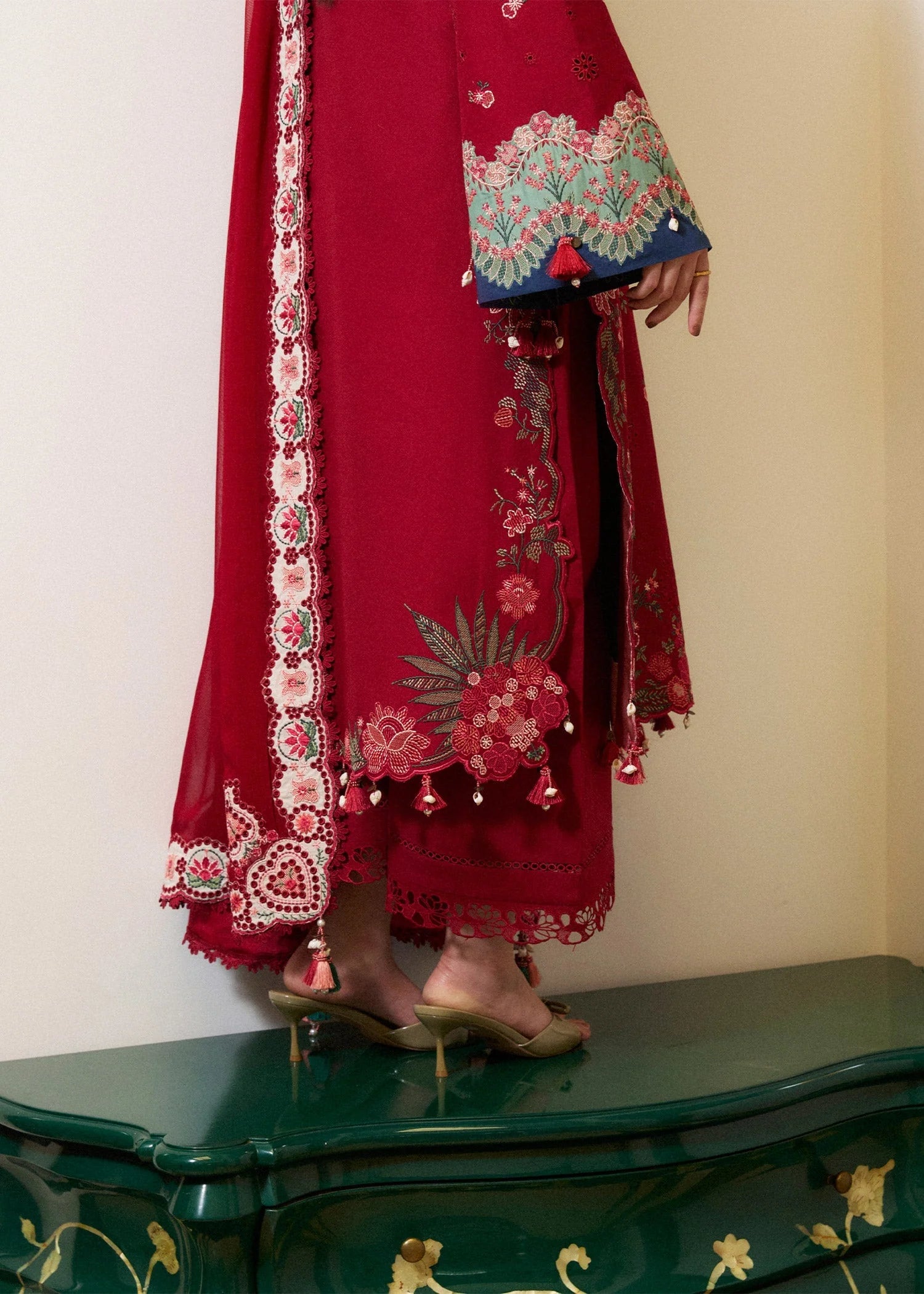 Hussain Rehar - Unstitched 3PC Dhanak Embroidered Suit - HS - 0135