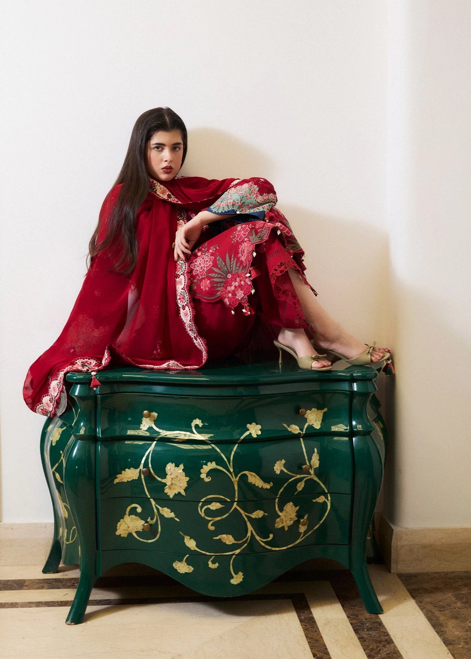 Hussain Rehar - Unstitched 3PC Dhanak Embroidered Suit - HS - 0135