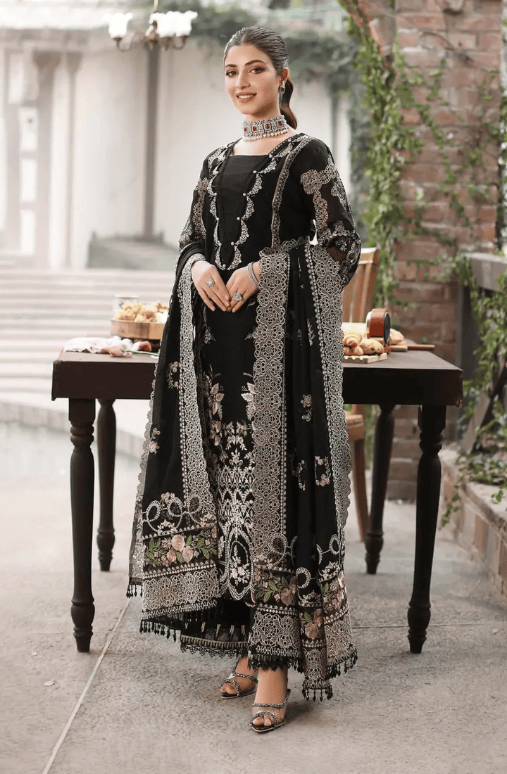 KAHF- 3PC Luxury Lawn Embroidered Suit - HS-017004