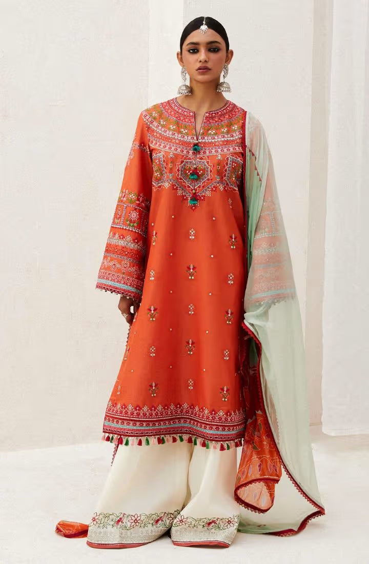 LAMIA Zara Shahjahan – 3 Piece Embroidered Lawn Suit – HS – 079