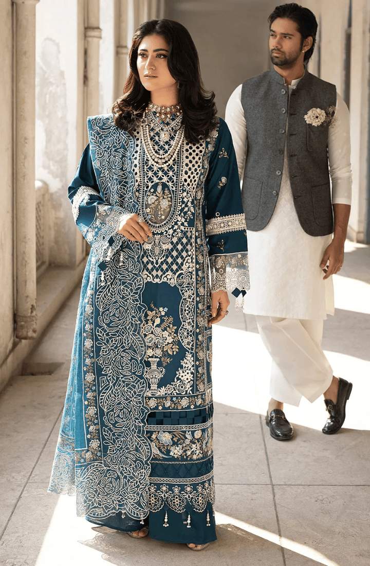MAHNUR - 3PC Lawn Embroidered Suit - USME-013062