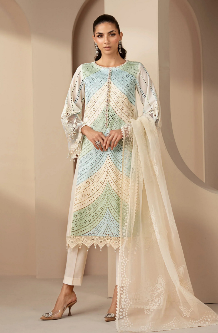 MARIA.B - 3PC Luxury Lawn Embroidered Suit - USME-018009