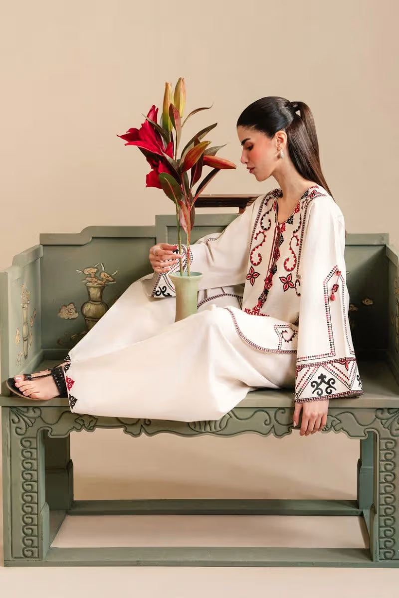 MEHR ELAN – Elegant Embroidered Shalwar Qameez – HS – 080