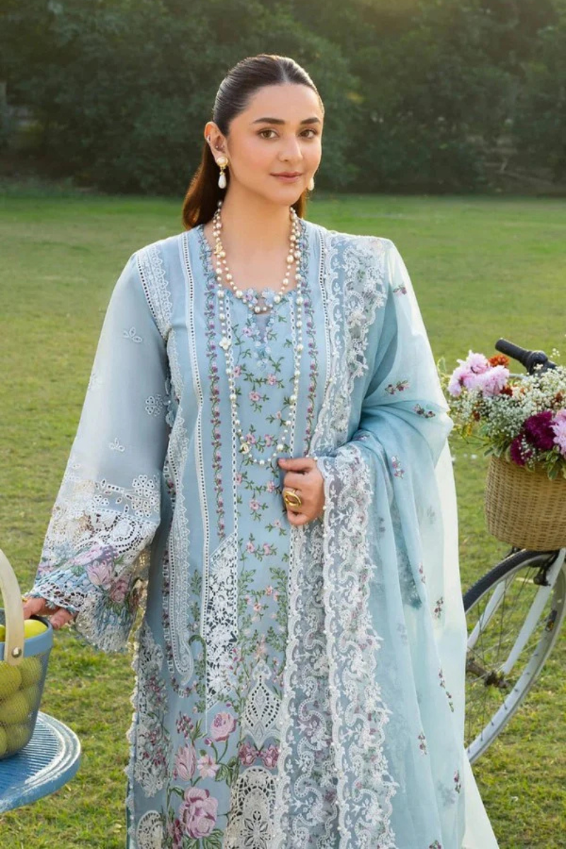 MORNIG DRIZZLE – 3 Piece Embroidered Lawn – HS – 058