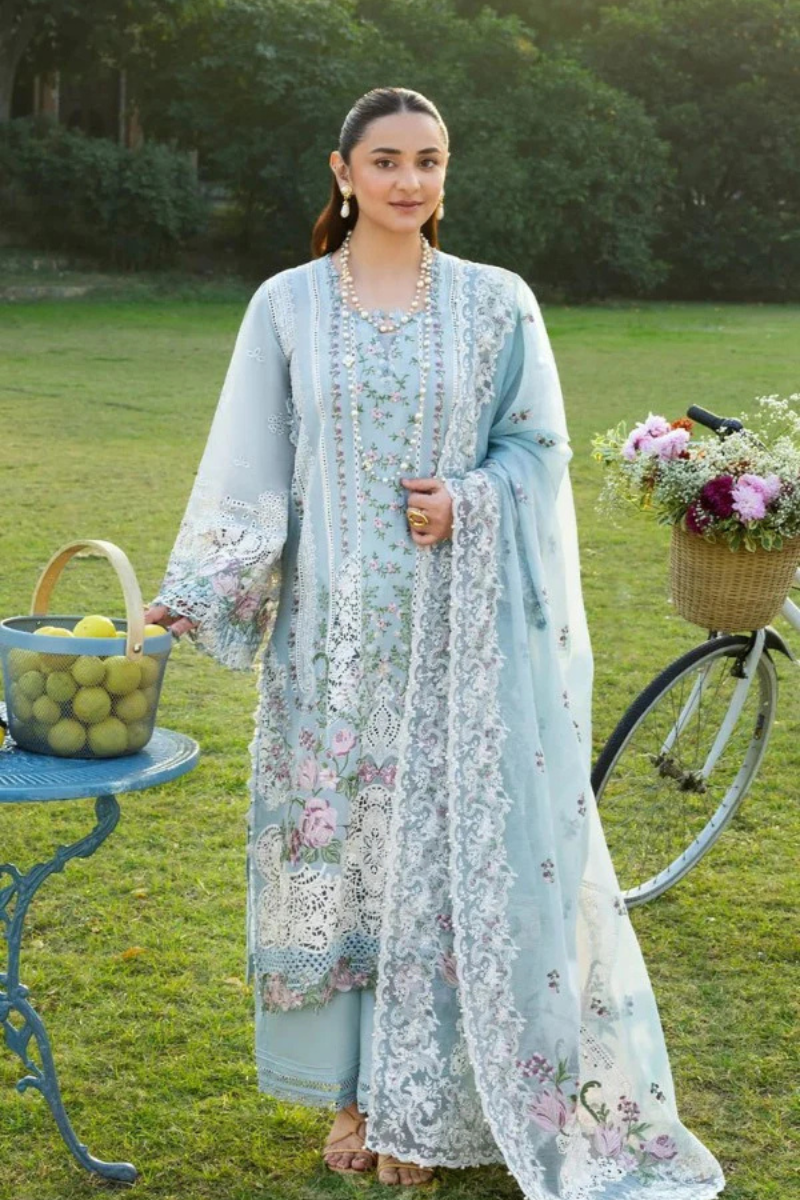 MORNIG DRIZZLE – 3 Piece Embroidered Lawn – HS – 058