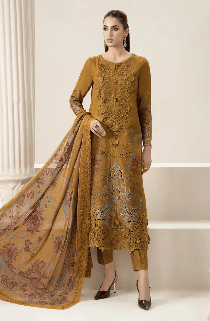 Maria.B - 3PC Luxury Lawn Embroidered Suit - HS-017009