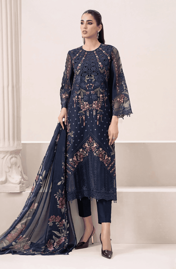 Maria.B - 3PC Luxury Lawn Embroidered Suit - HS-018016