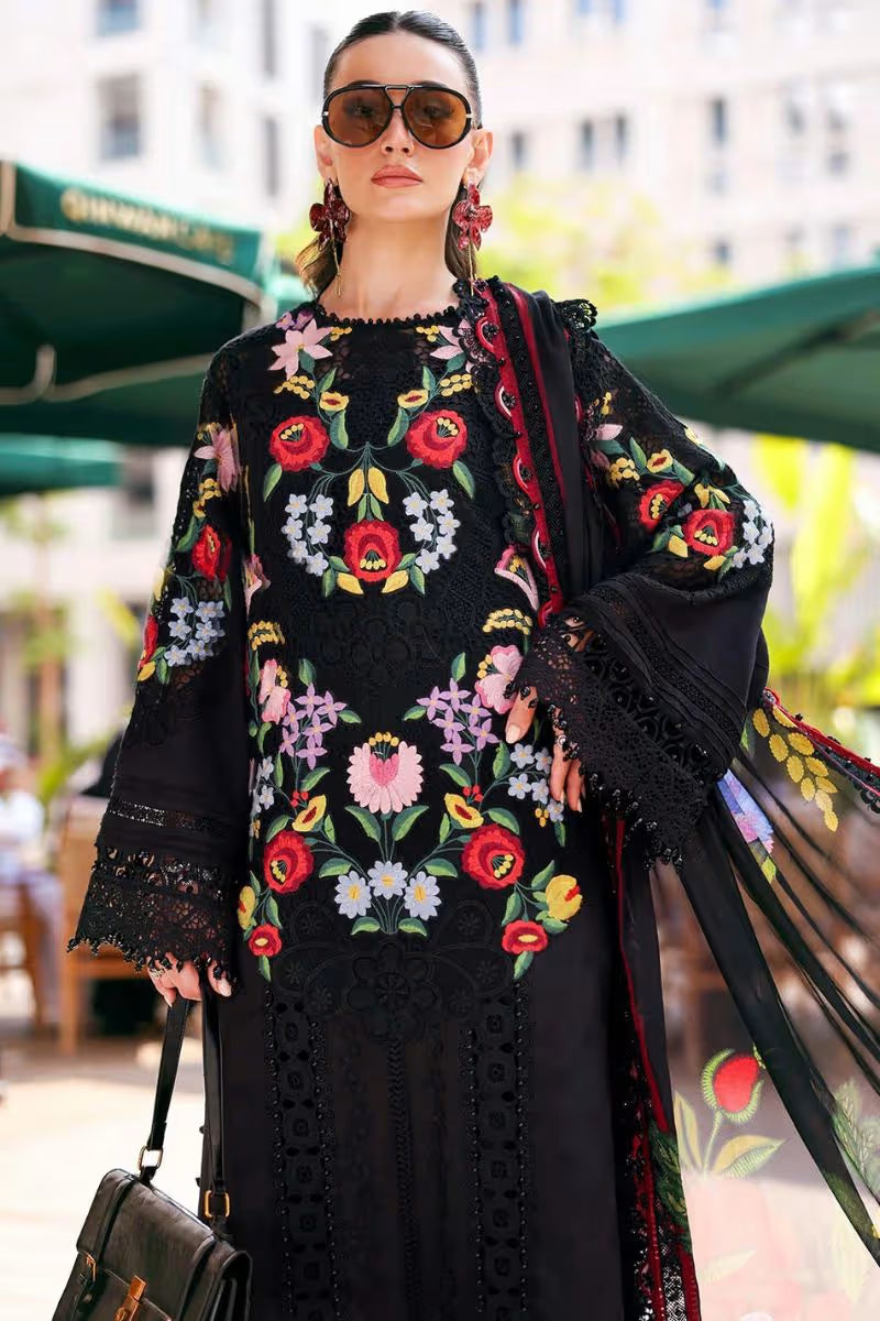 Maria B Unstitched Embroidered Luxury Lawn 3 Piece Suit - HS - 088