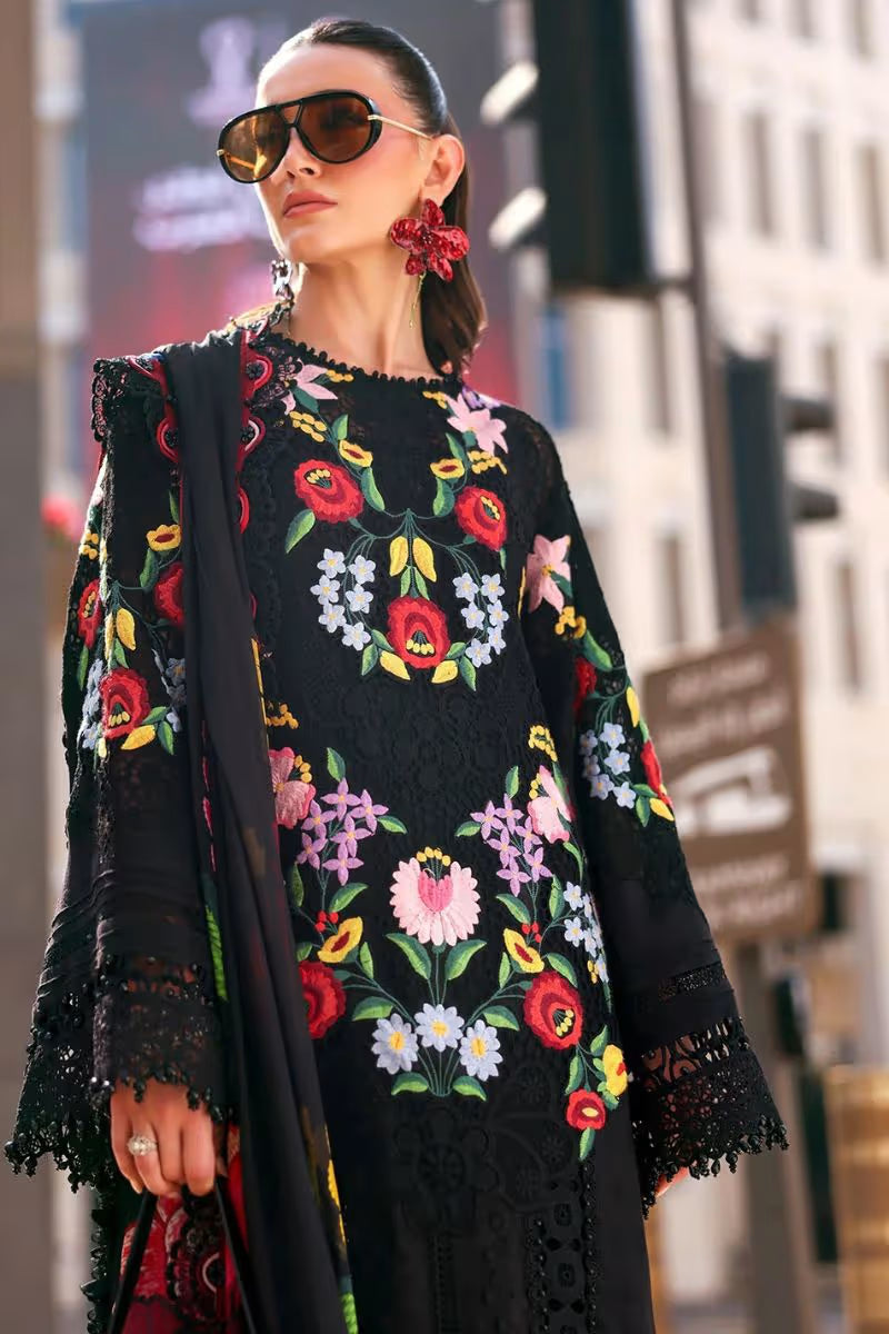 Maria B Unstitched Embroidered Luxury Lawn 3 Piece Suit - HS - 088