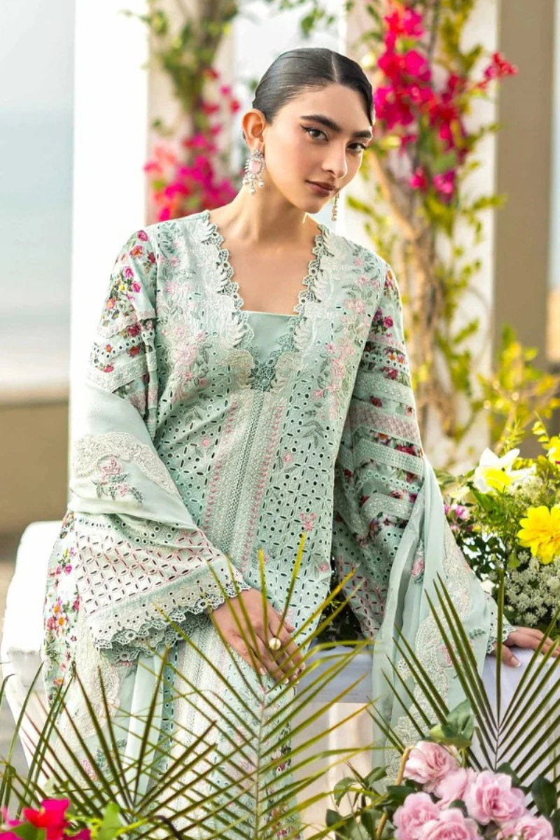 Merlina – 3 Piece Embroidered Lawn – HS – 064
