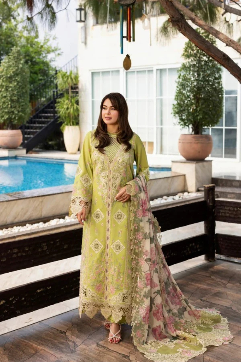 PINK PARROT – 3 Piece Embroidered Lawn – HS – 068